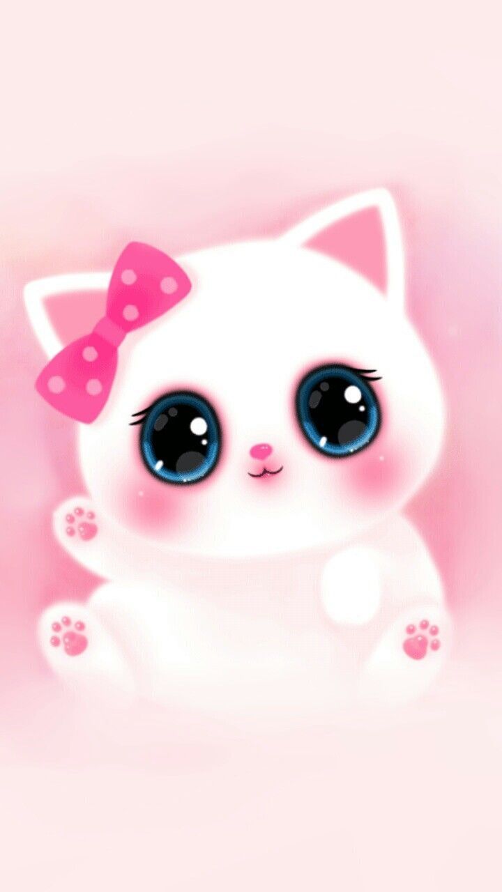 fond d'écran rose mignon pour android,rose,dessin animé,chat,lèvre,museau