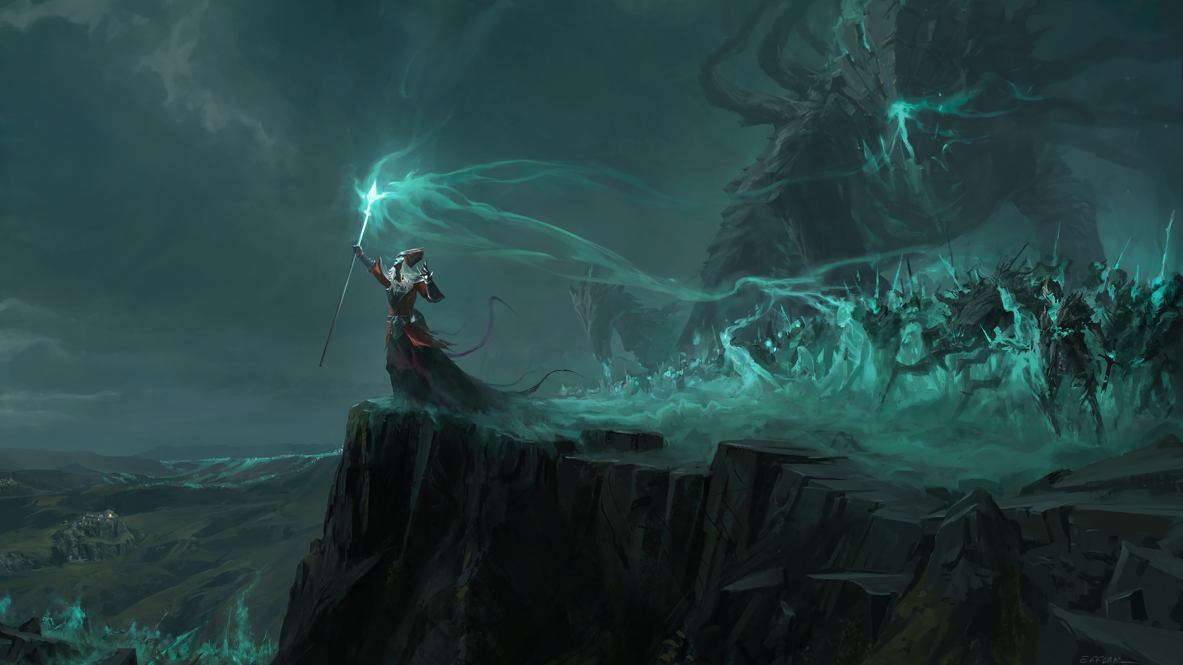 karthus wallpaper,action adventure game,pc game,cg artwork,screenshot,darkness