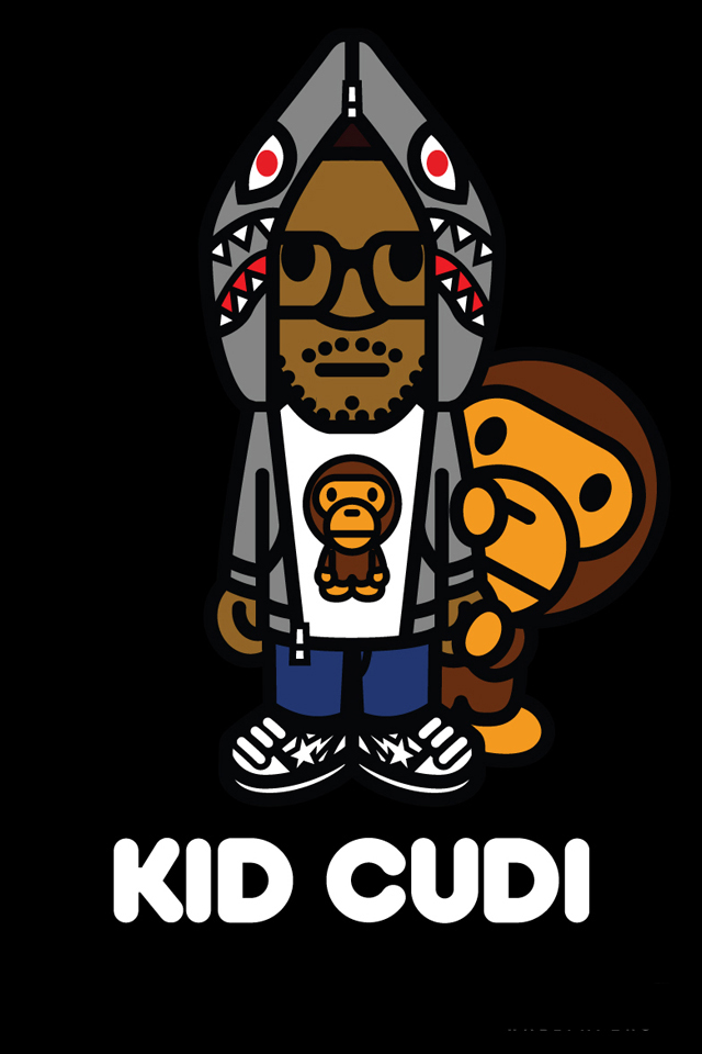 kid cudi fondo de pantalla para iphone,camiseta,ropa de calle,manga,fuente,ilustración