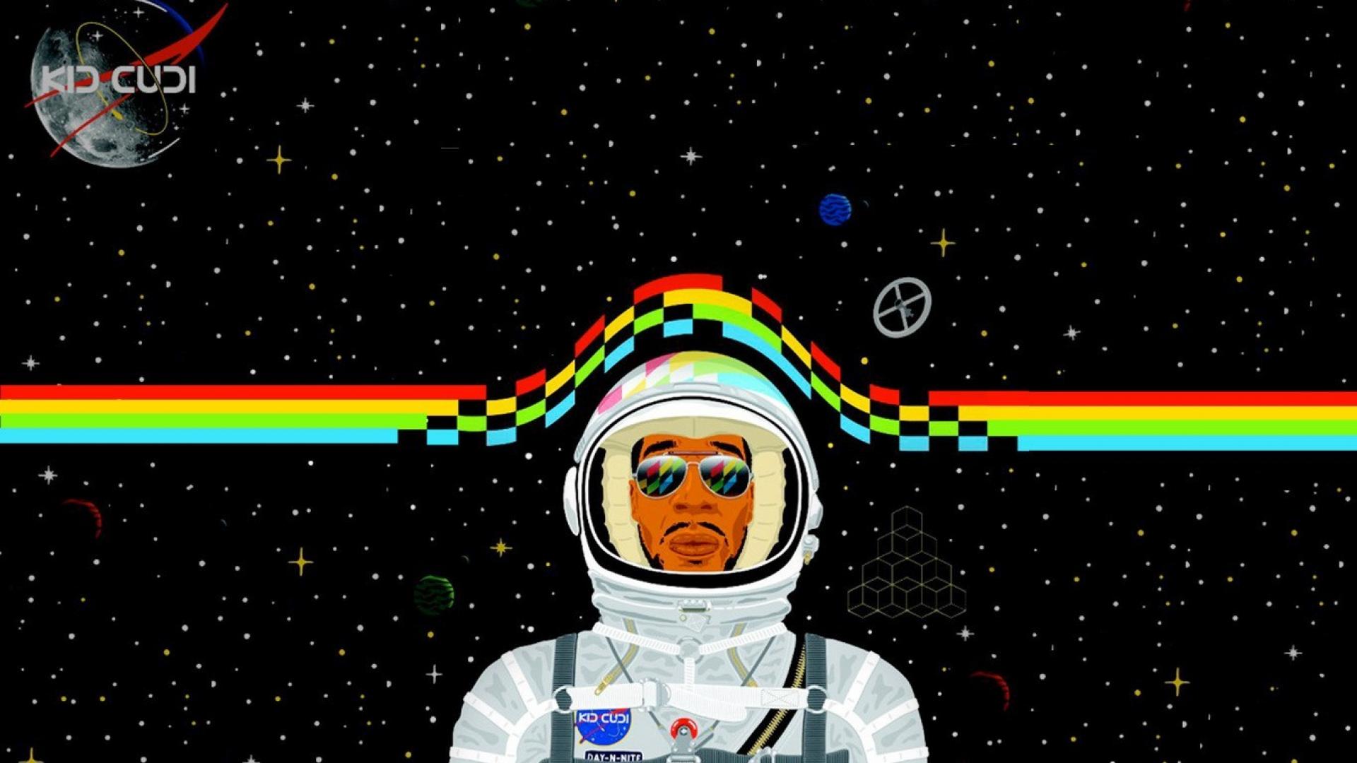 kid cudi fond d'écran iphone,astronaute,espace,personnage fictif,conception graphique