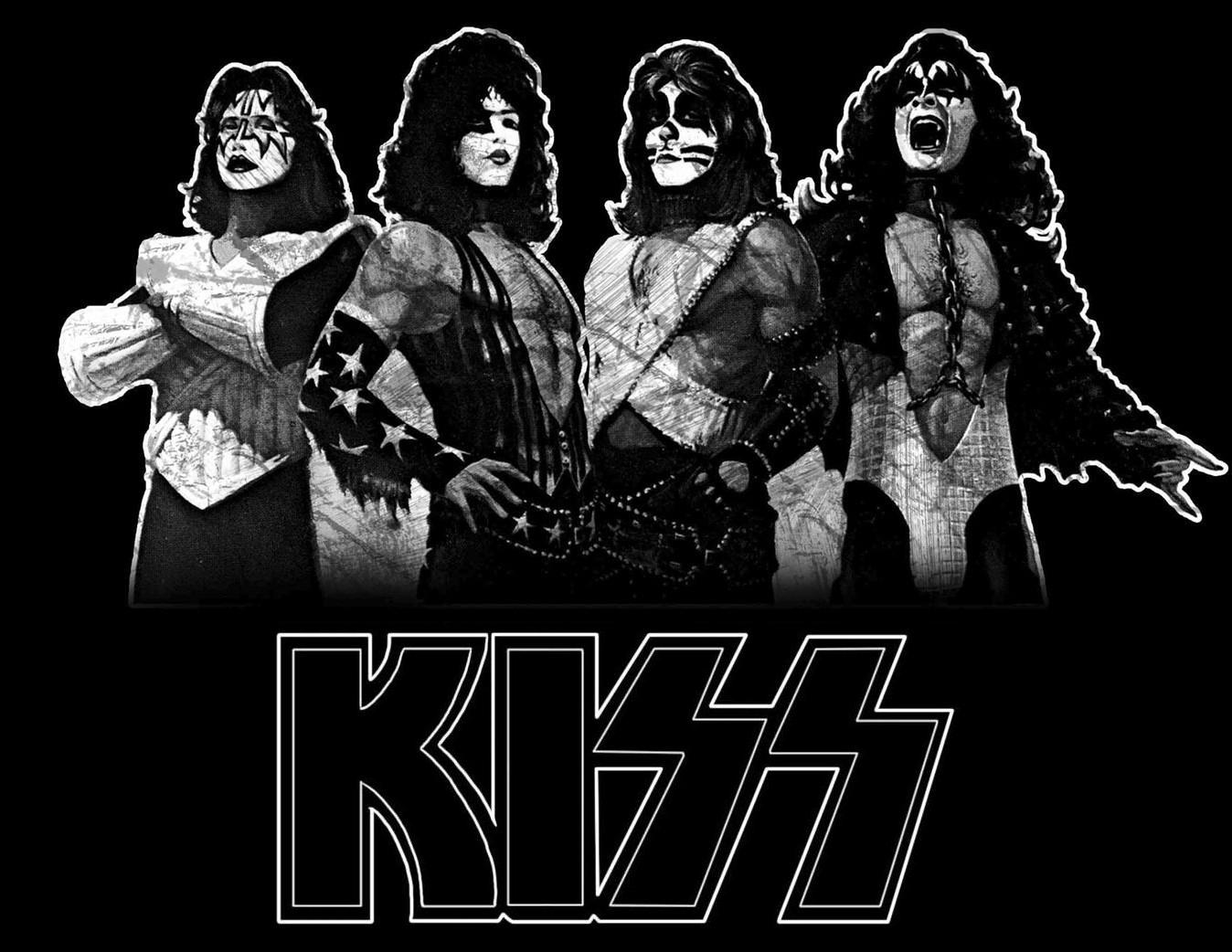 cartoon kiss wallpaper,font,album cover,photography,graphic design,black and white