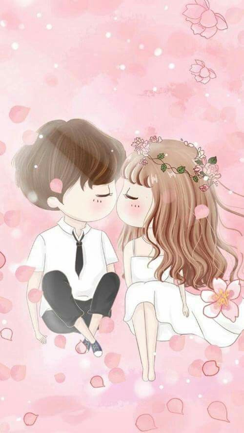 cartoon kiss wallpaper,cartoon,anime,romance,love,pink