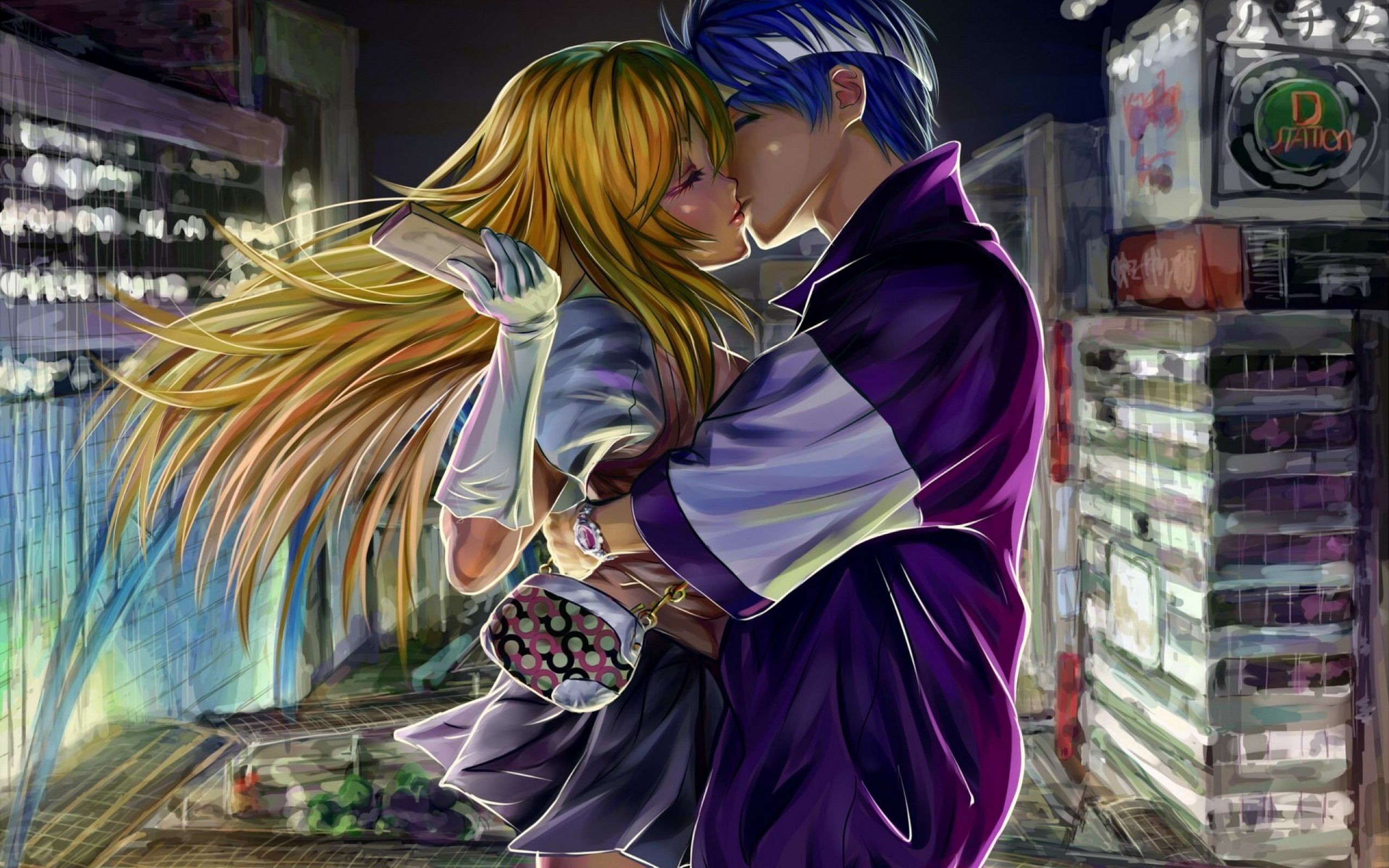 cartoon kiss wallpaper,anime,cartoon,interaction,cg artwork,hug