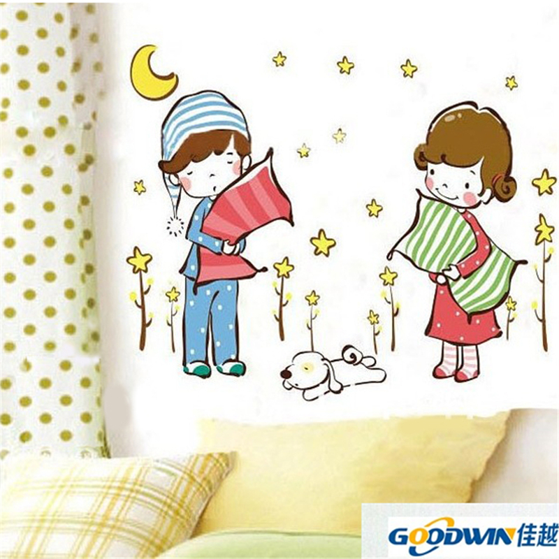 good night bedroom wallpaper,cartoon,illustration,clip art,wallpaper,wall sticker