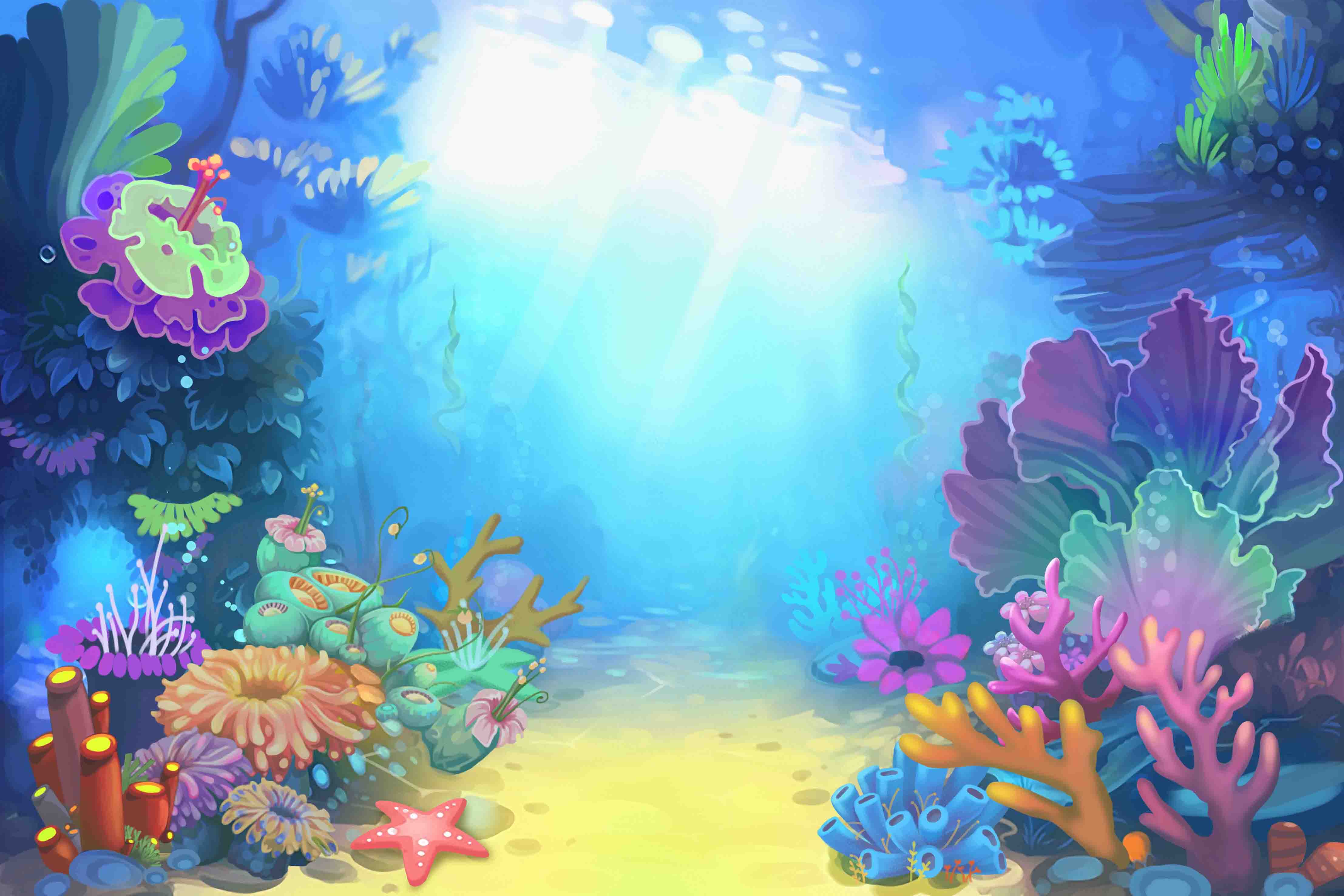 fondos de pantalla fundo do mar,azul majorelle,submarino,biología marina,pintura,arrecife de coral