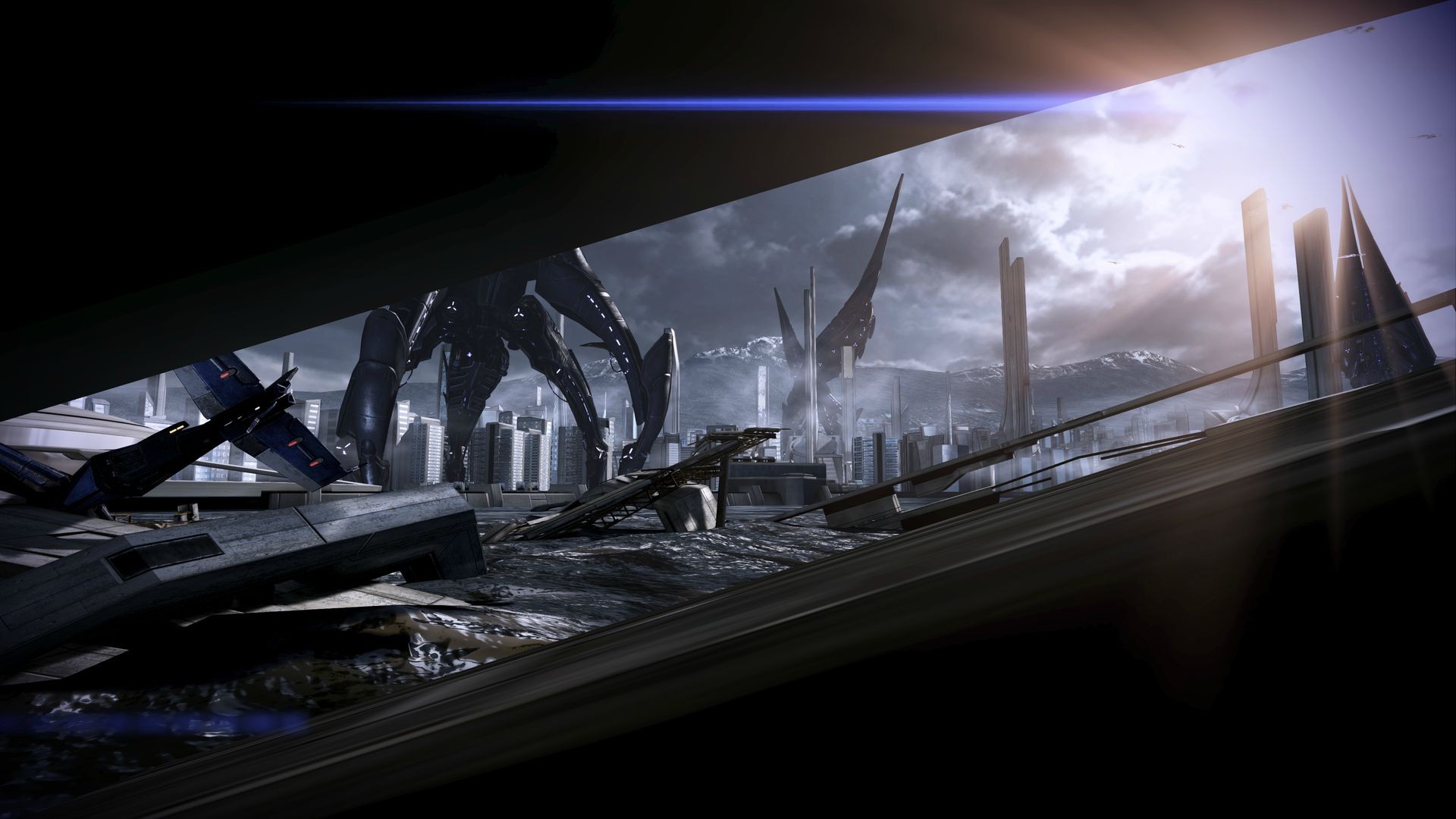 mass effect live wallpaper,sky,architecture,photography,cloud,digital compositing