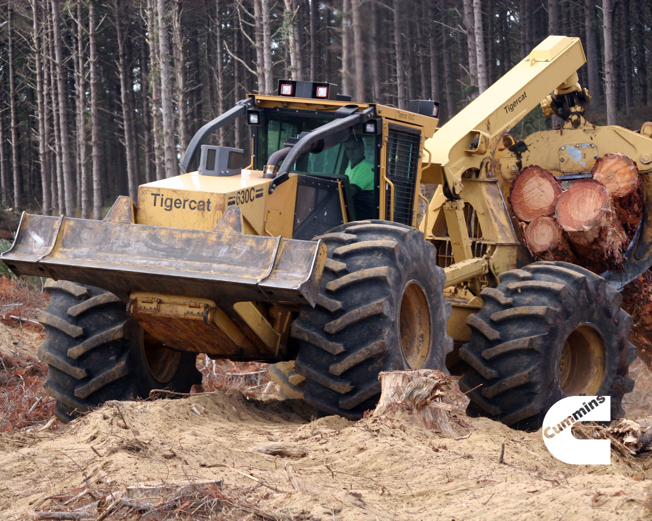 cummins wallpaper,vehicle,construction equipment,tractor,tree,soil