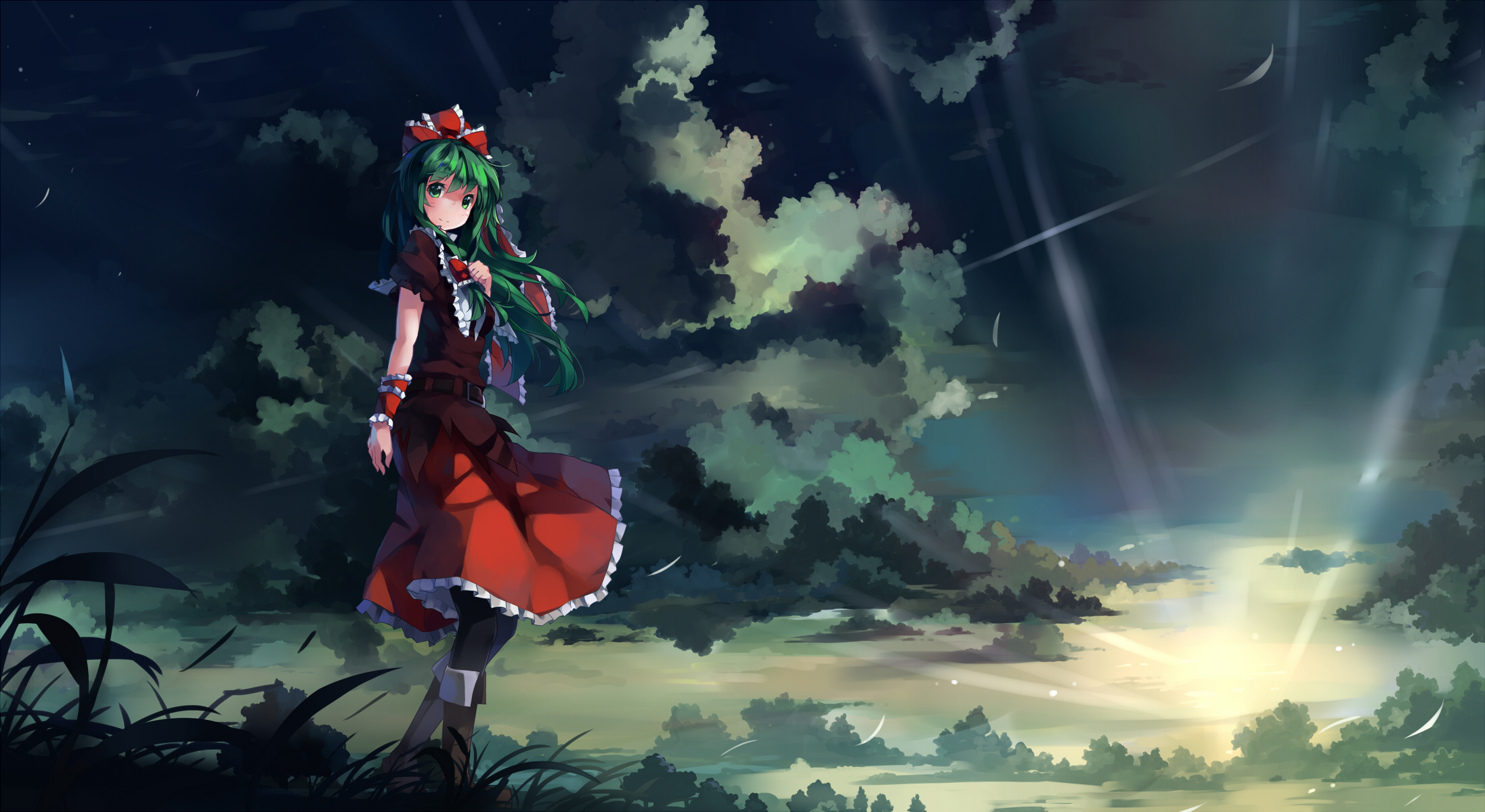 hina wallpaper,cg artwork,anime,sky,illustration,fictional character