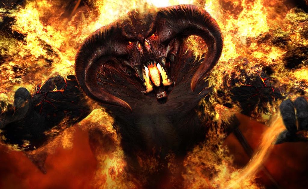 balrog wallpaper,demon,cg artwork,fictional character,mythology,action adventure game