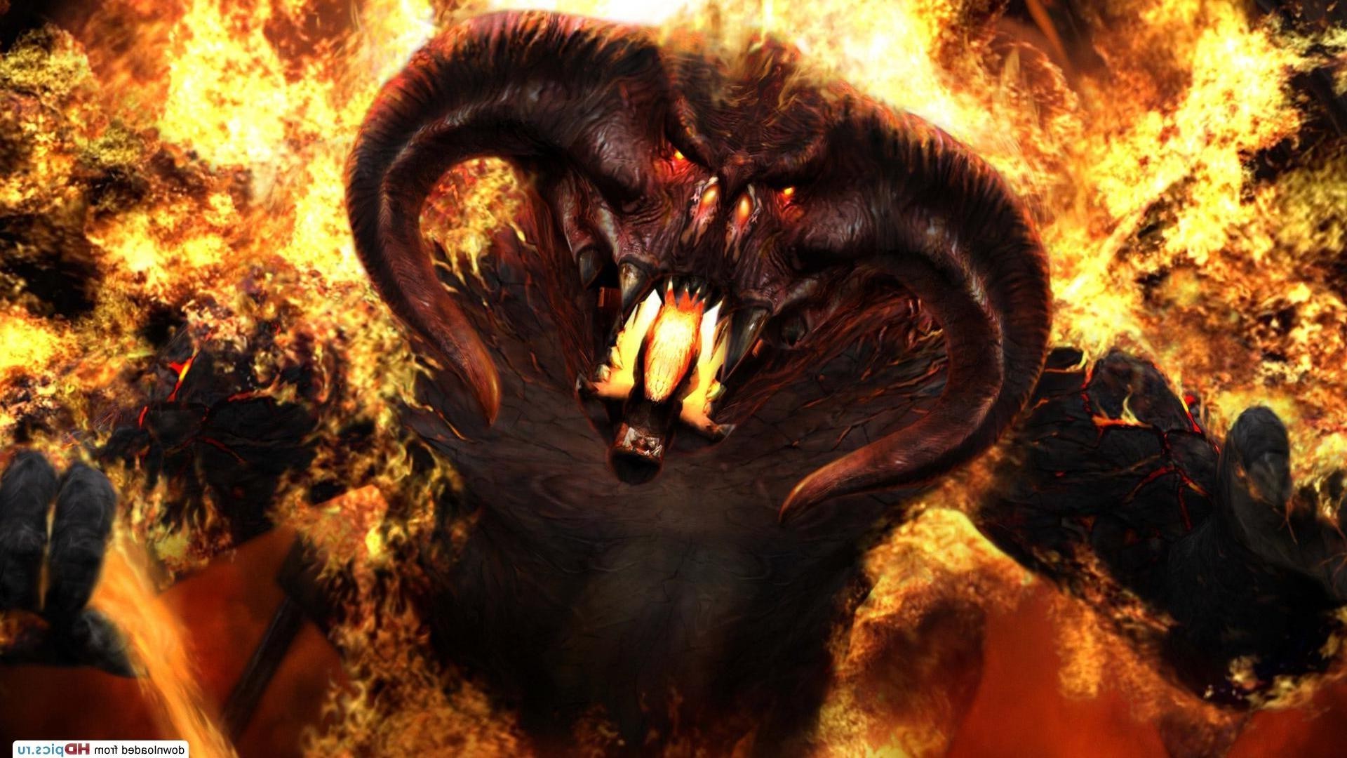 balrog wallpaper,dragon,demon,fictional character,cg artwork,mythology