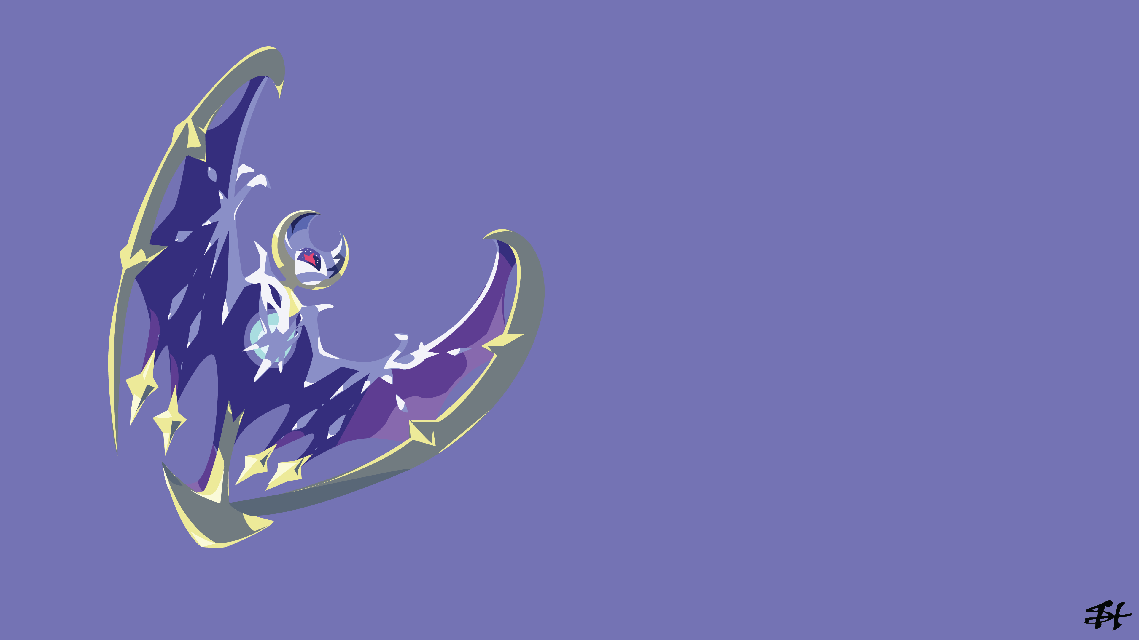 lunala wallpaper,purple,fictional character,graphics,animation,graphic design