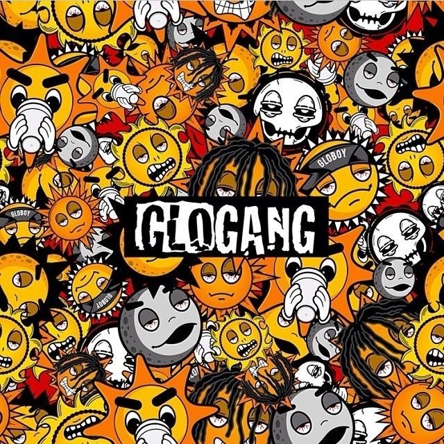 glo gang wallpaper,gelb,muster,karikatur,design,illustration