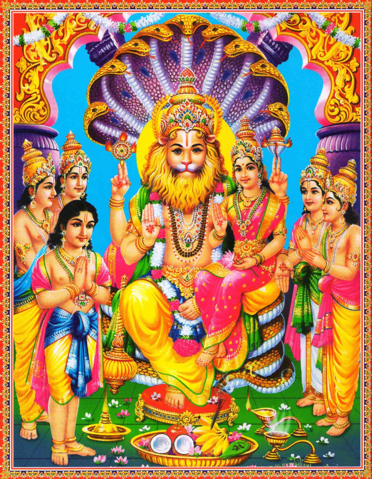 lord narasimha 3d tapeten,gemälde,kunst,tempel,hindu tempel,anbetungsstätte