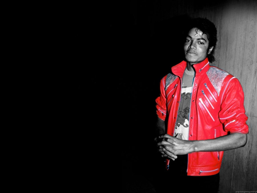 thriller wallpaper,rot,jacke,oberbekleidung,fotografie,t shirt