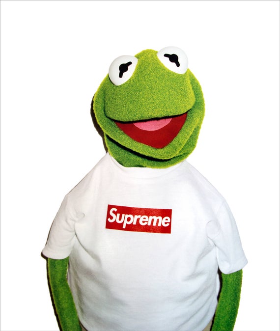 kermit the frog supreme wallpaper,green,frog,amphibian,toy,mascot