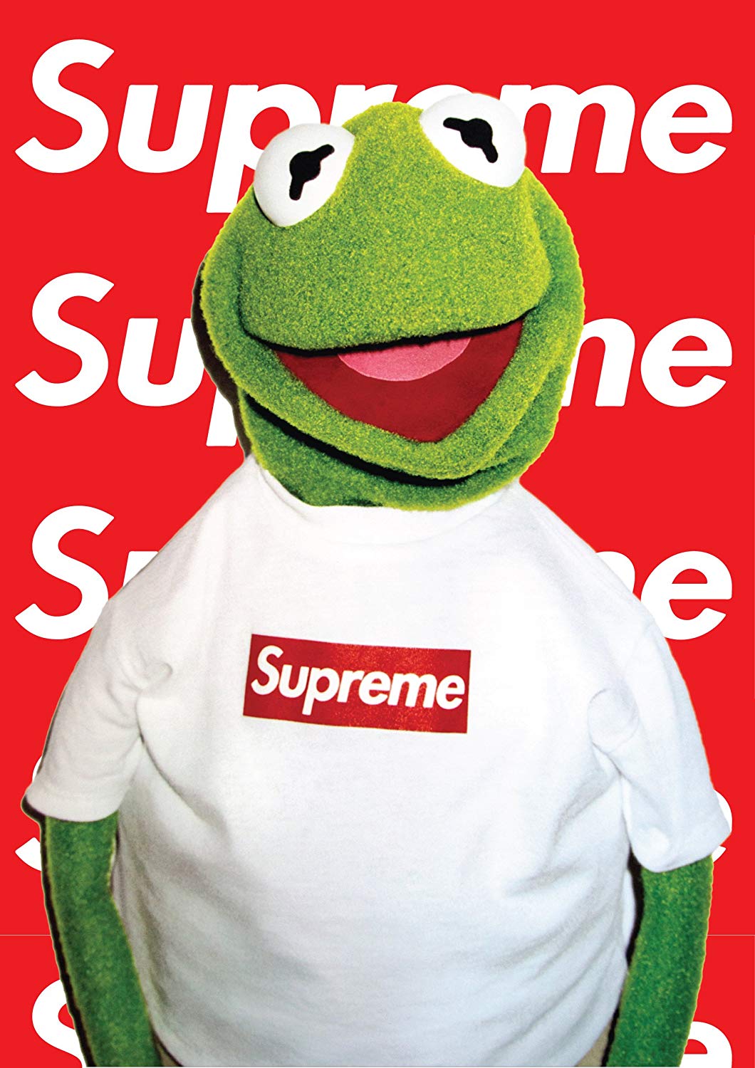 kermit the frog supreme wallpaper,green,frog,amphibian,smile,fictional character