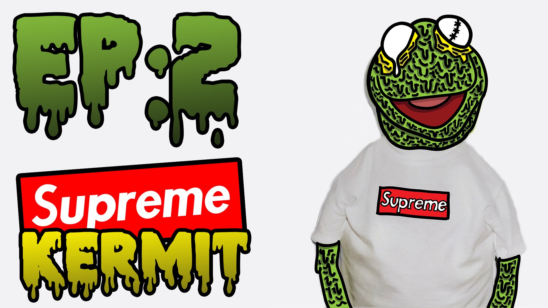 kermit the frog supreme wallpaper,green,outerwear,t shirt,font,frog