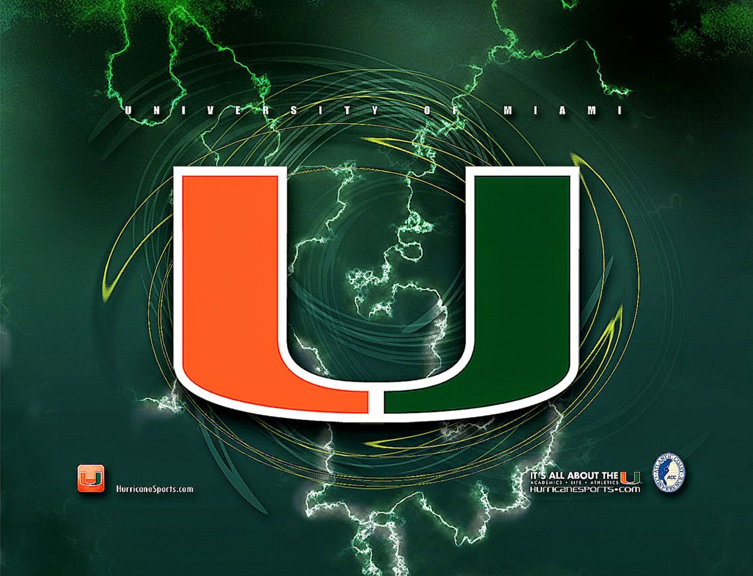 miami hurricanes fußball wallpaper,grün,schriftart,technologie,illustration,bildschirmfoto