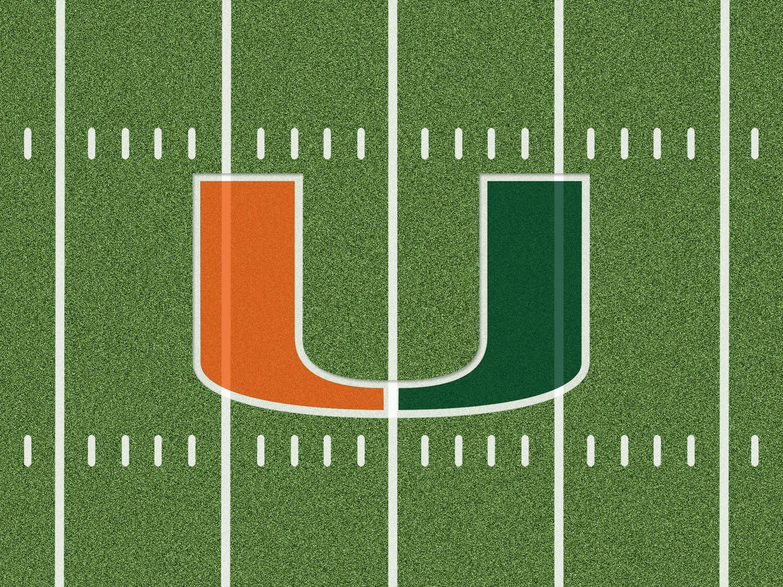 miami hurricanes football wallpaper,green,font,text,grass,sport venue