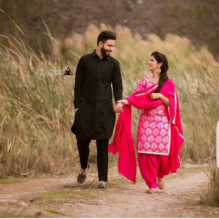 desi couple wallpaper,pink,walking,magenta,formal wear,gesture