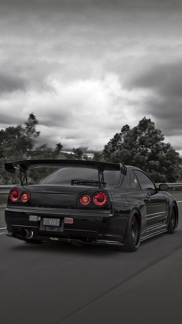 r34 iphone wallpaper,land vehicle,vehicle,car,sports car,automotive design