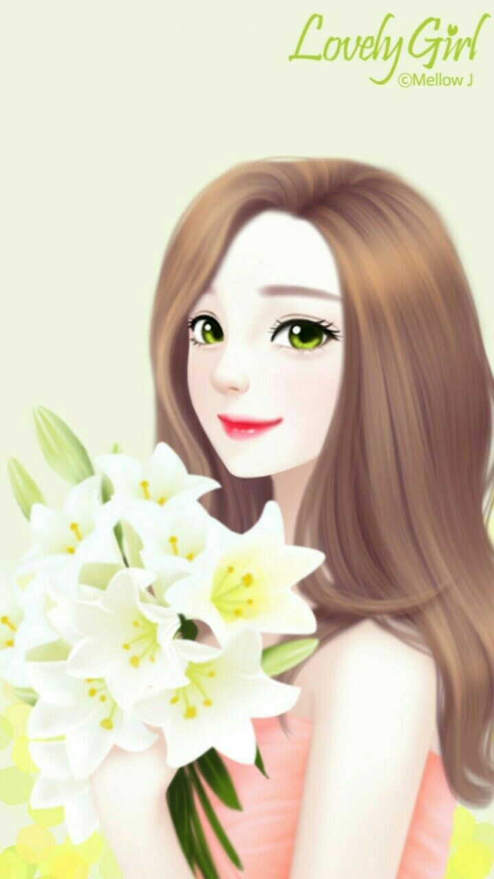 wallpaper animasi korea,hair,white,skin,beauty,flower