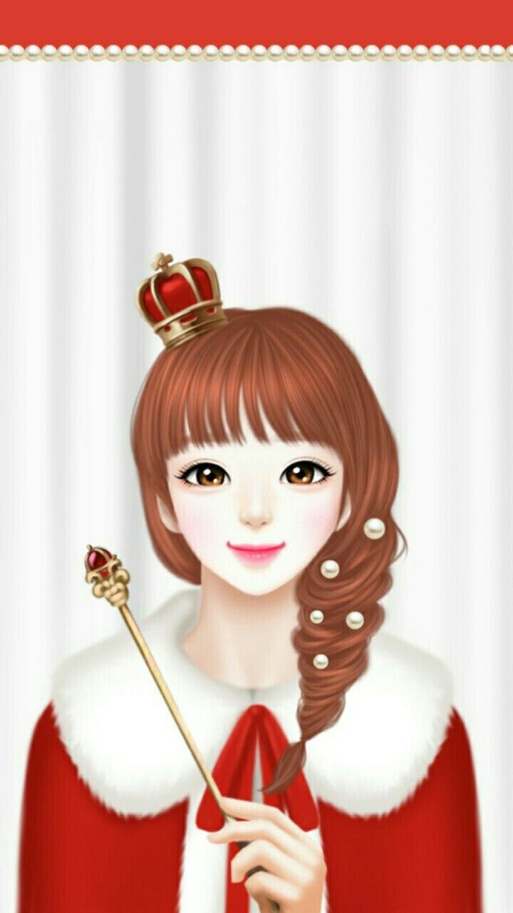 wallpaper animasi korea,cartoon,illustration,wig,hime cut,brown hair