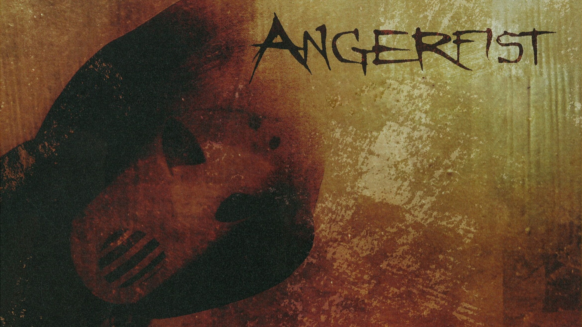 angerfist wallpaper,head,font,album cover,mouth,art