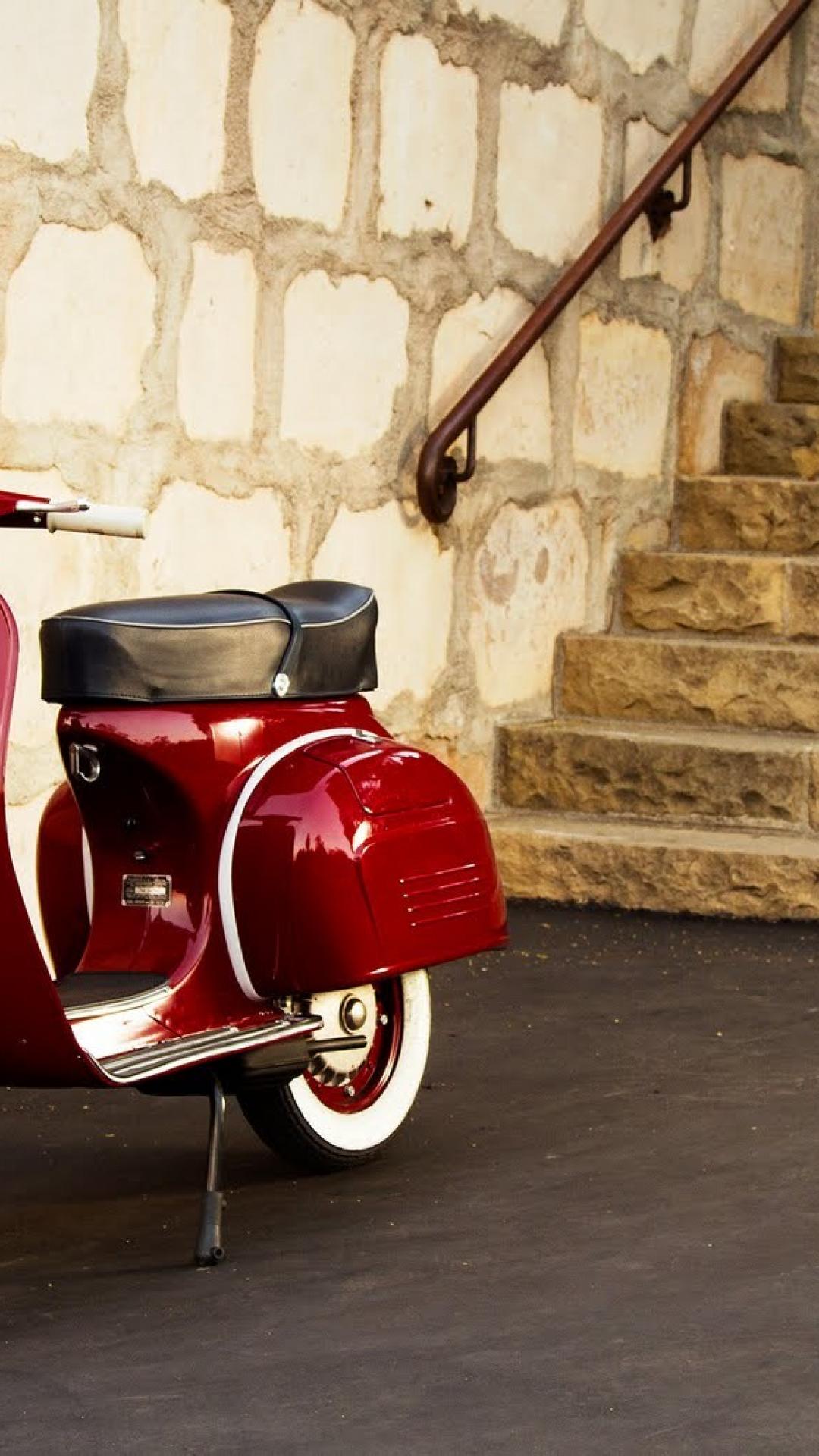 classic hd wallpapers for mobile,scooter,red,vespa,motor vehicle,vehicle