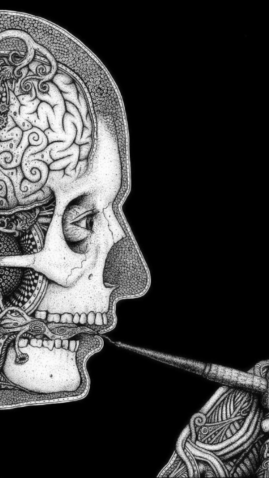 fondo de pantalla de nihilismo,cabeza,ilustración,mandíbula,humano,en blanco y negro