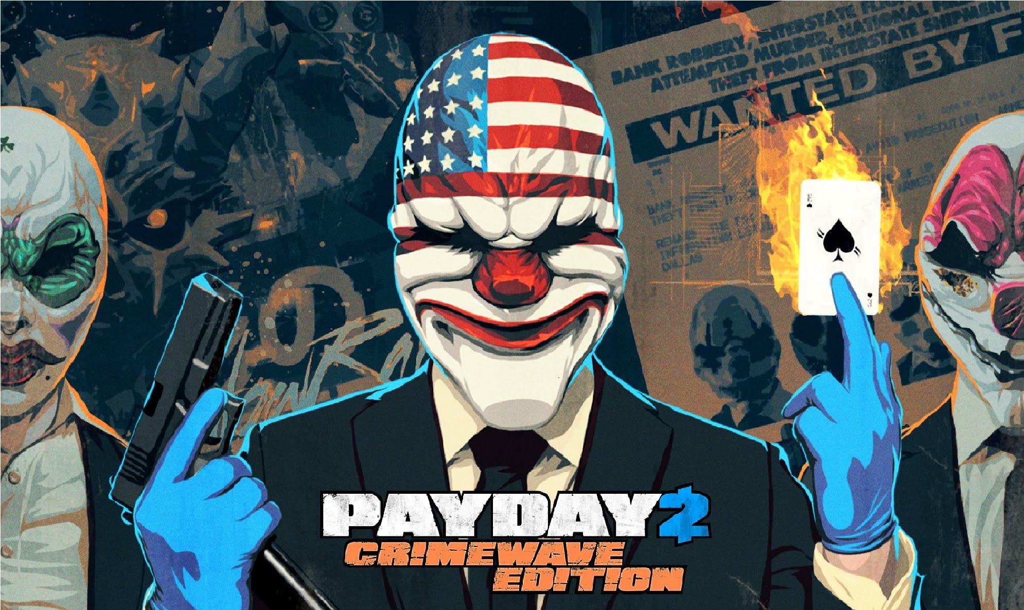 payday 2 wallpaper hd,clown,fictional character,cool,font,performing arts