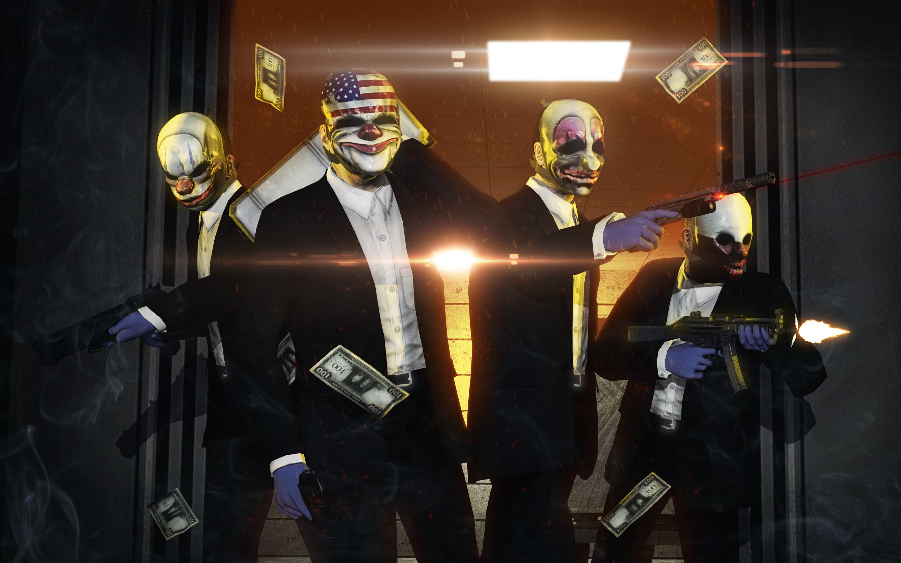 payday 2 wallpaper hd,theatrical property,fictional character,supervillain,costume,event