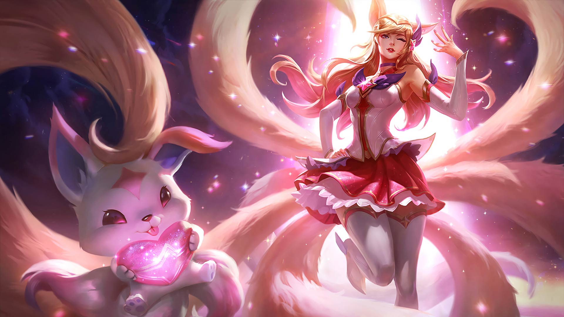 ahri fond d'écran hd,oeuvre de cg,rose,anime,dessin animé,personnage fictif