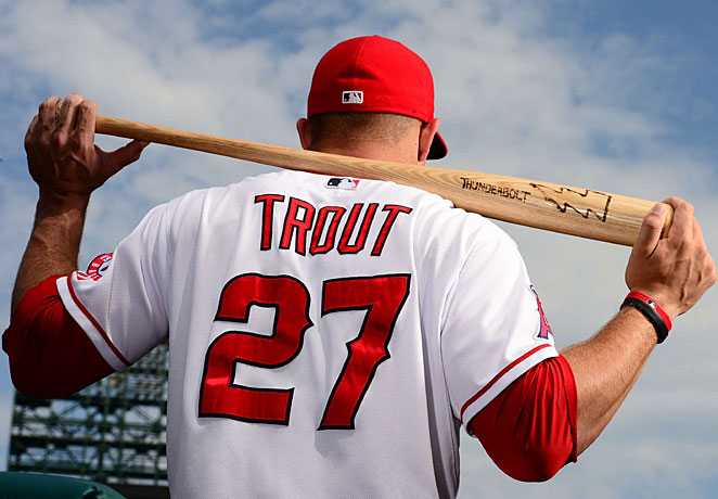 mike trout wallpaper,baseball equipment,baseball uniform,baseball bat,baseball player,sports uniform