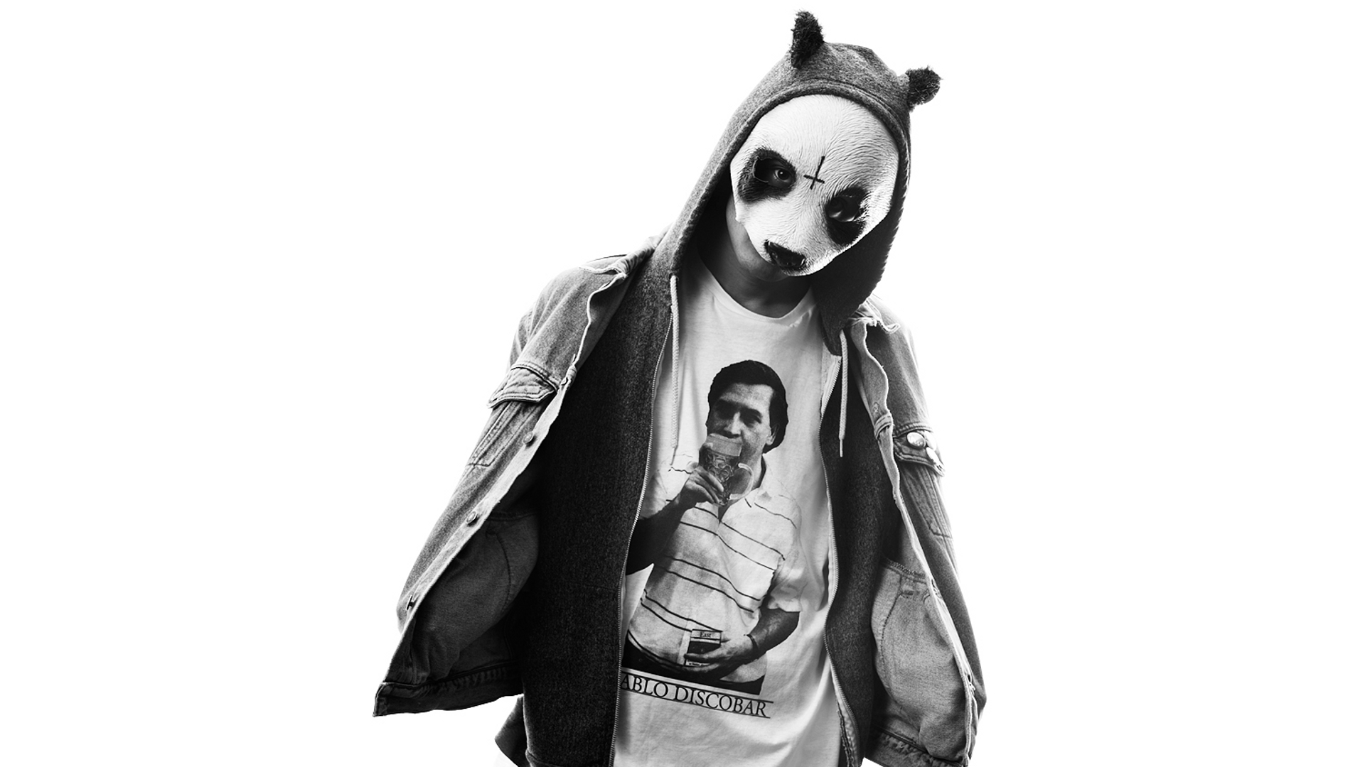cro wallpaper,clothing,costume,outerwear,mask,black and white