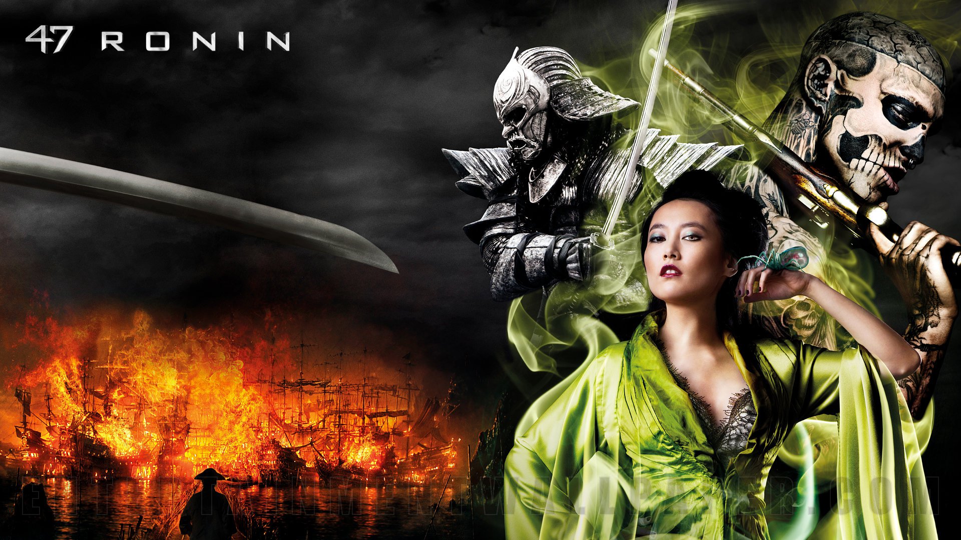 47 ronin tapete,cg kunstwerk,film,poster,erfundener charakter,illustration