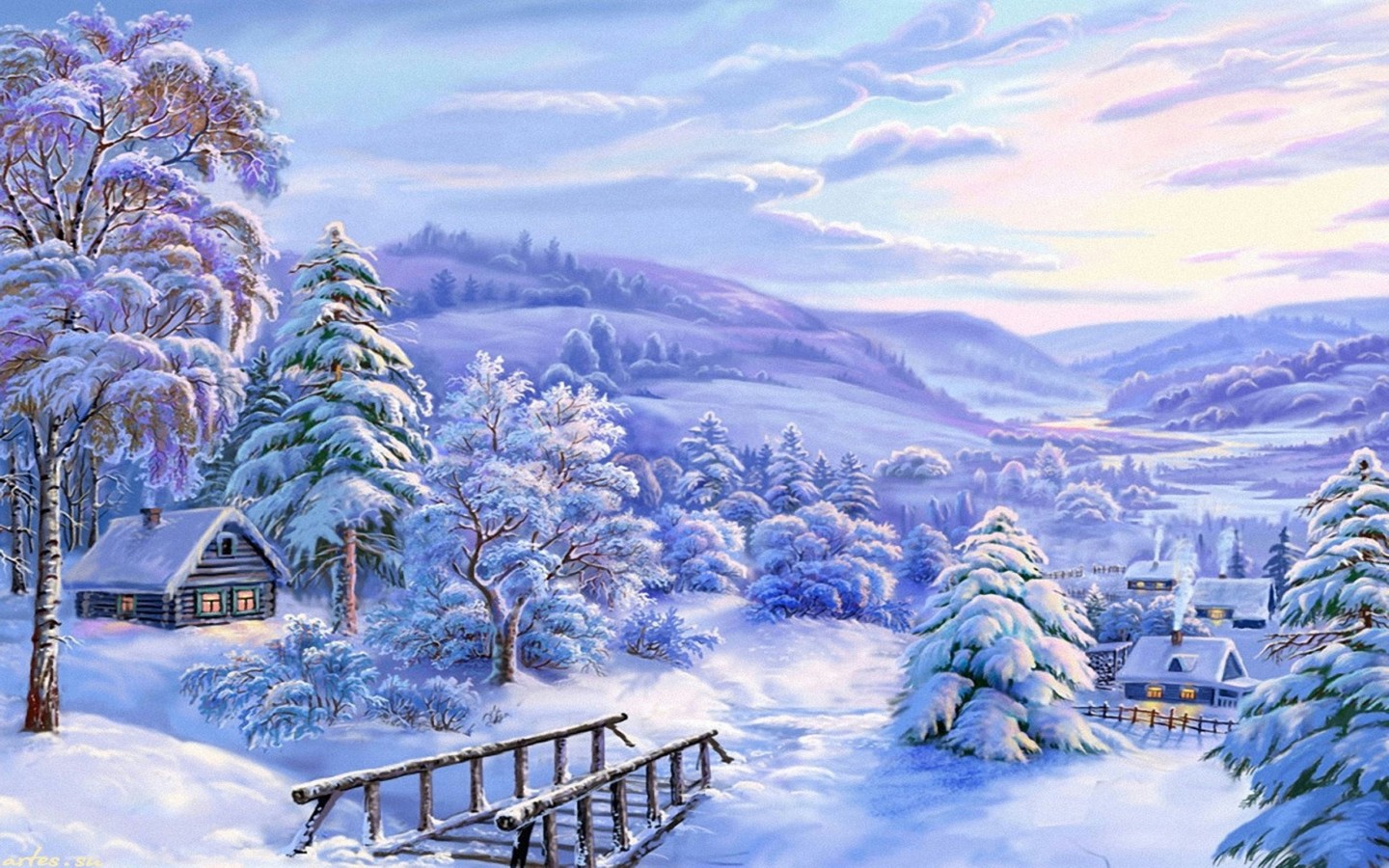 벽지 하이버,겨울,눈,자연,동결,나무