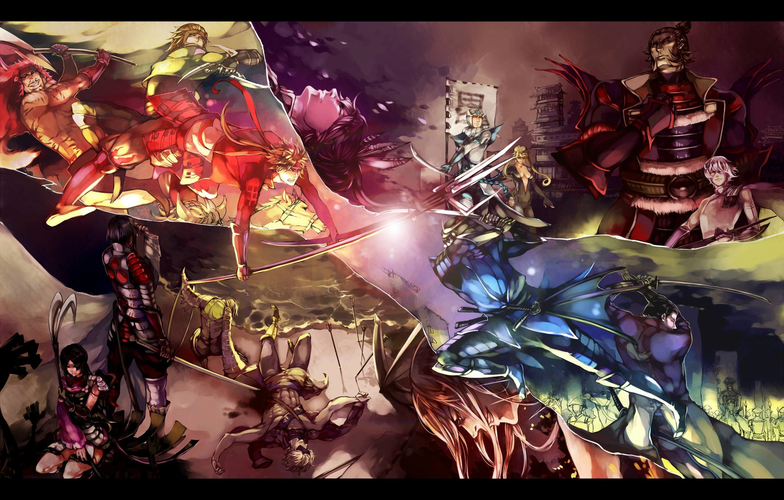 sengoku basara wallpaper,action adventure game,cg artwork,fictional character,pc game,fiction