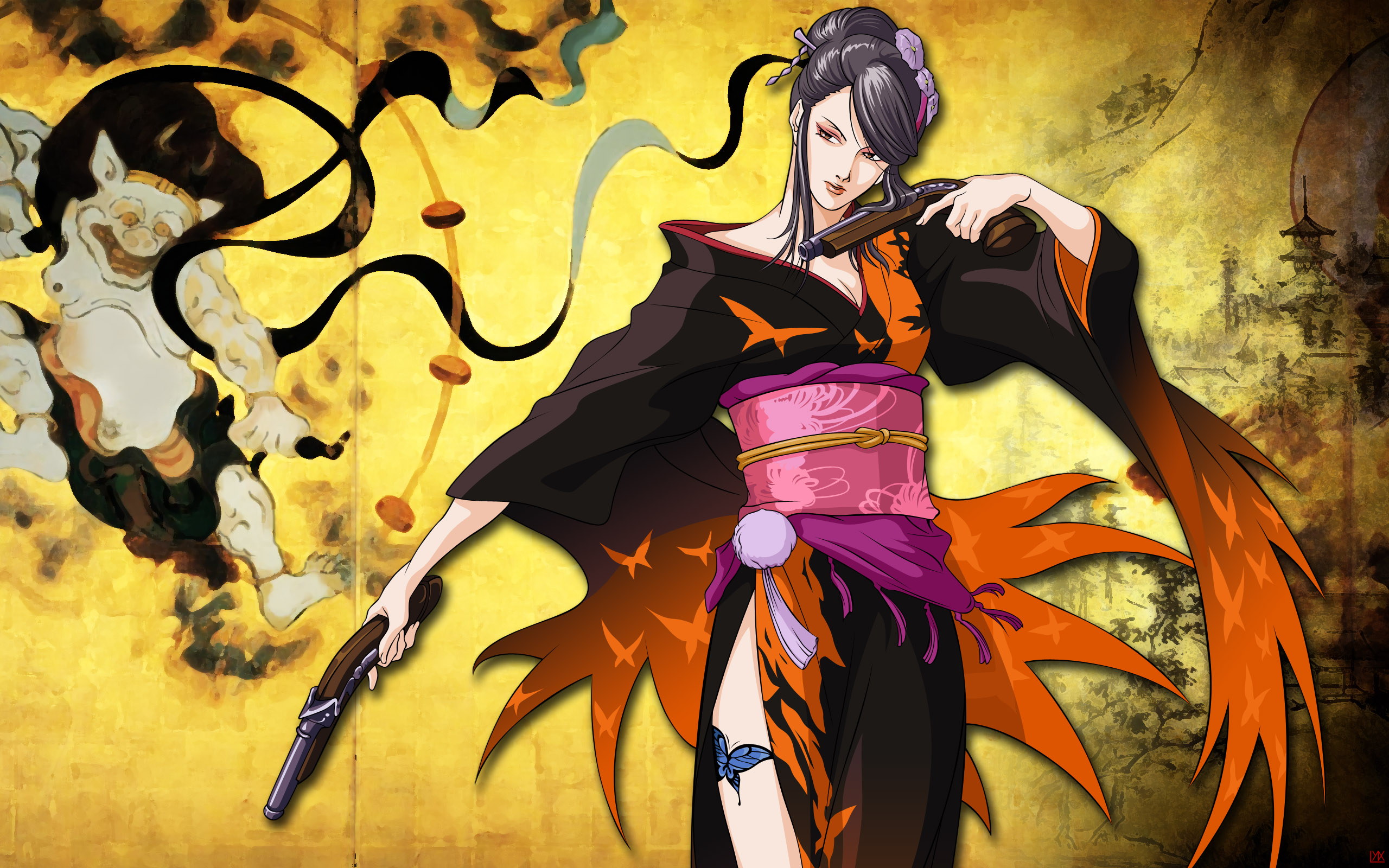 sengoku basara wallpaper,illustration,cg artwork,art,fictional character,black hair