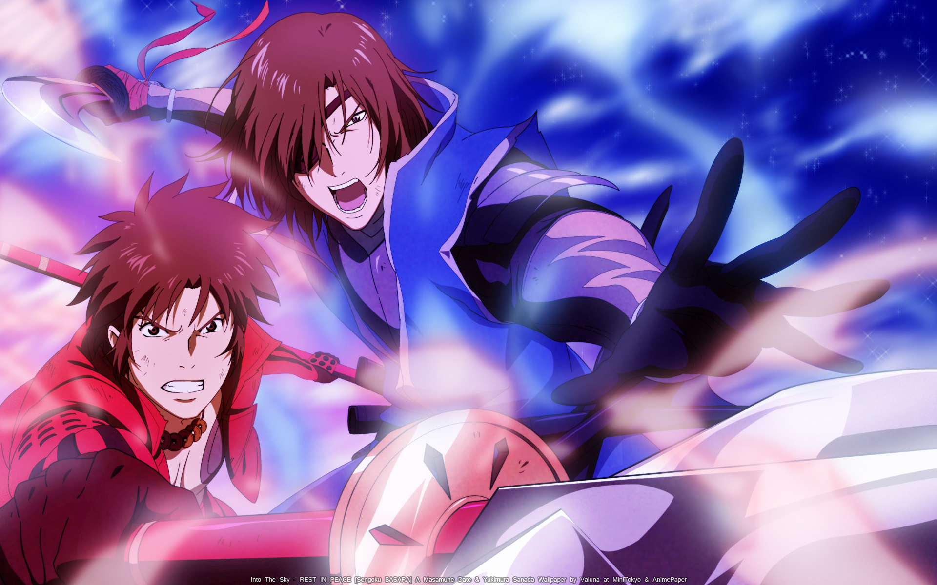 fondo de pantalla de sengoku basara,anime,dibujos animados,cg artwork,cielo,personaje de ficción