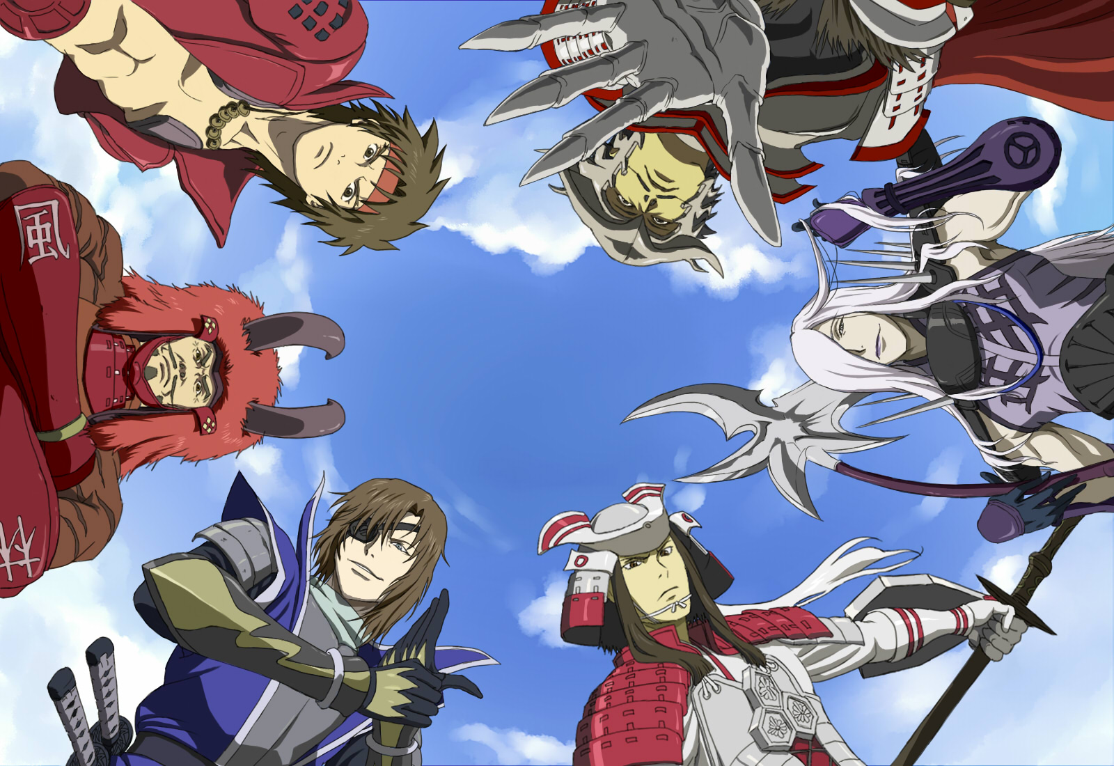 sengoku basara tapete,karikatur,anime,illustration,cg kunstwerk,erfundener charakter