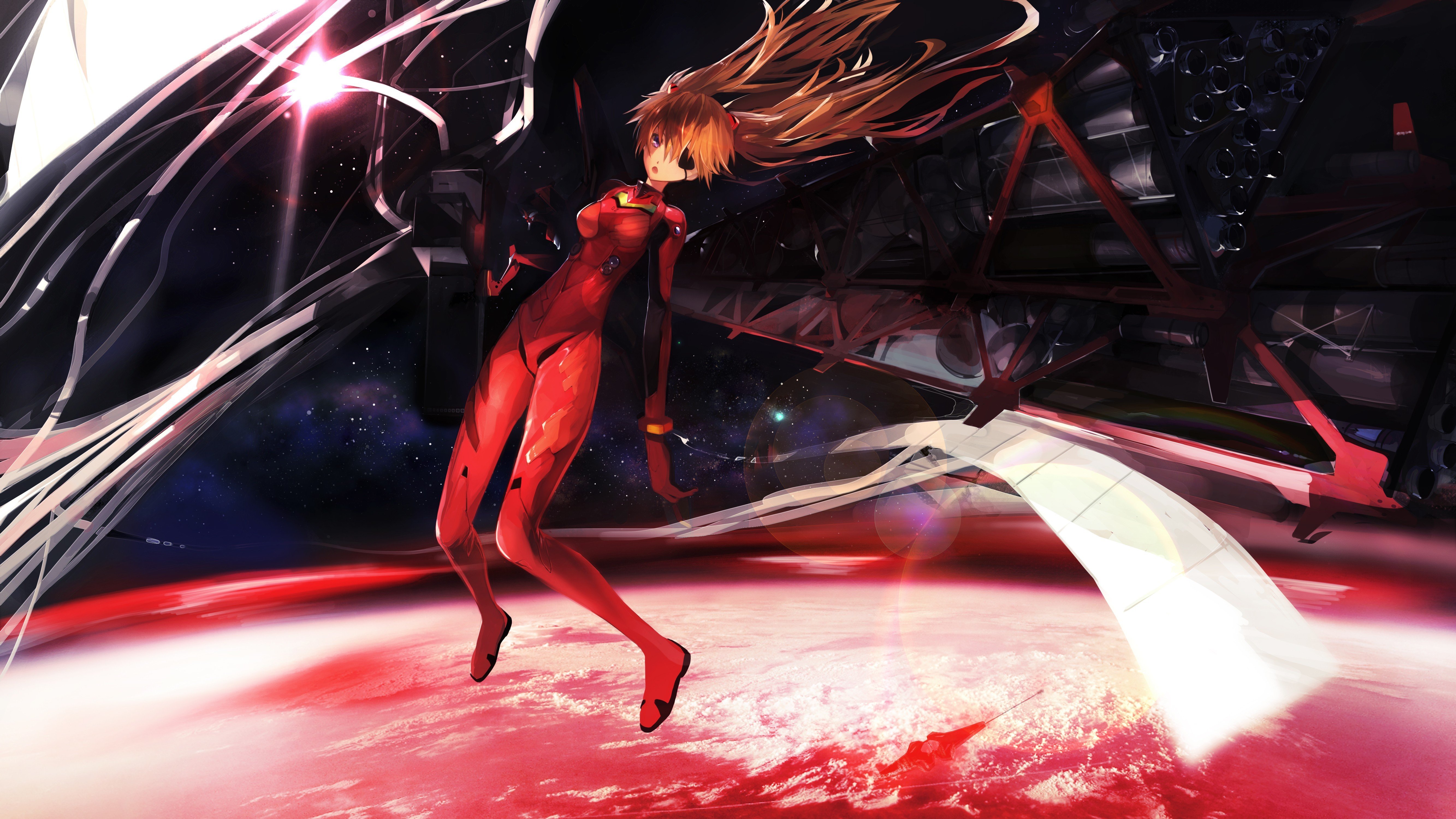 asuka langley wallpaper,cg artwork,fictional character,demon,graphic design,illustration