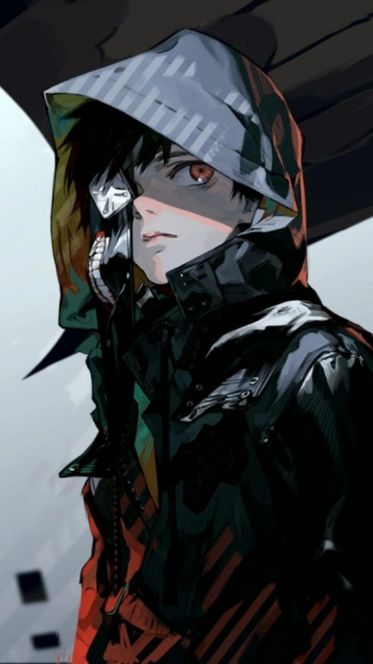 anime wallpaper iphone,outerwear,black hair,fictional character,personal protective equipment,cg artwork