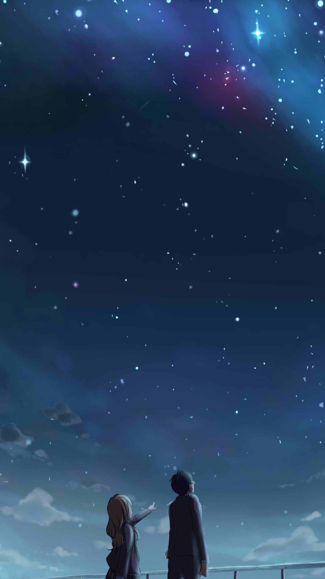 Sad Anime Iphone 6s Plus Wallpaper Night Sky Anime Wallpaper Iphone