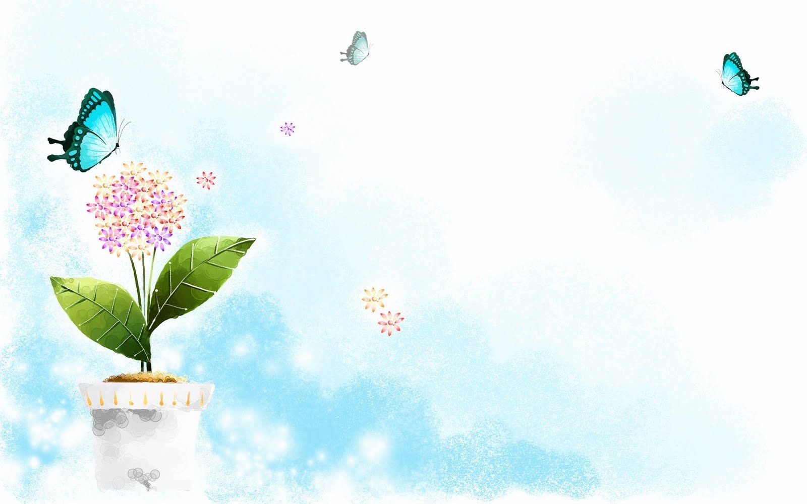 papier peint cantik,papillon,illustration,ciel,plante,conception graphique