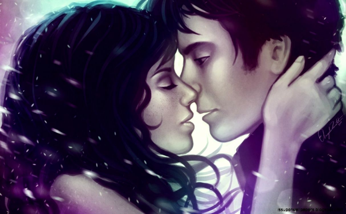 love couple wallpaper,purple,romance,interaction,love,black hair
