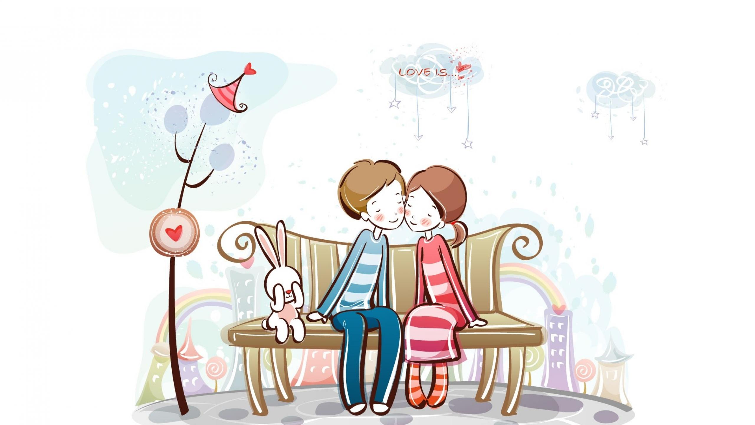 love couple wallpaper,cartoon,illustration,sitting,room,art