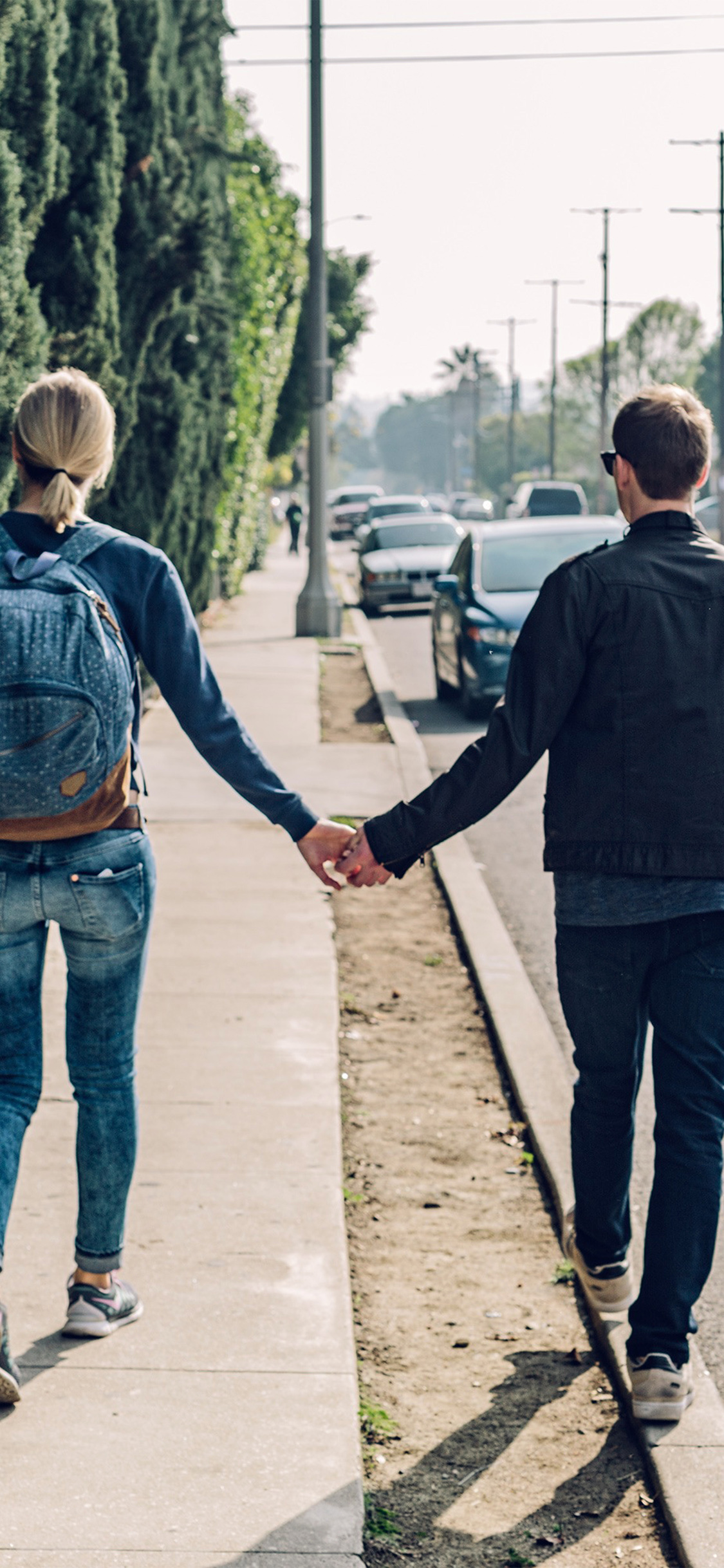 love couple wallpaper,jeans,walking,standing,interaction,holding hands