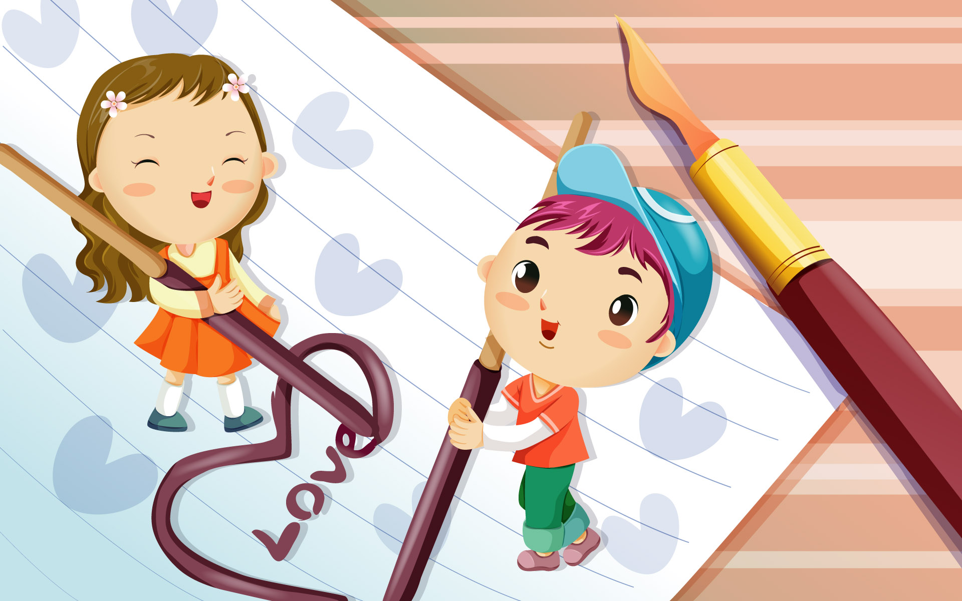 love couple wallpaper,cartoon,illustration,clip art,child,art