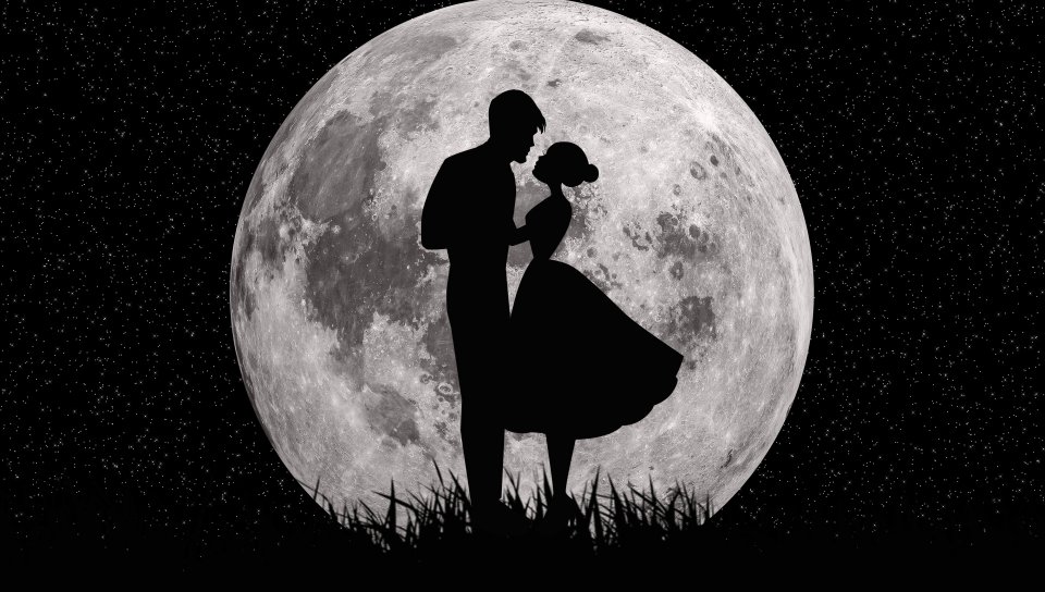 amore coppia sfondo,luna,luna piena,bianco e nero,oggetto astronomico,chiaro di luna